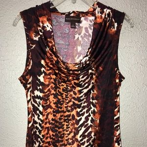 Dana Buchman animal print sleeveless top